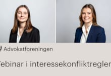 Kurs i interessekonfliktreglene med bilde av kursholderne Vilde Vagstein Aaberg og Jenny Møller Sandborg